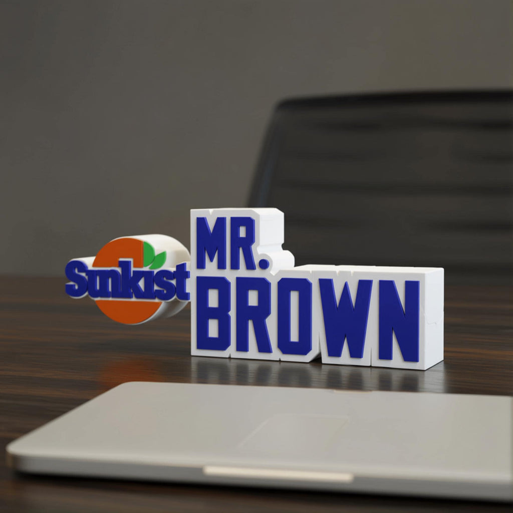 Personalized Sunkist Desk Name Plate