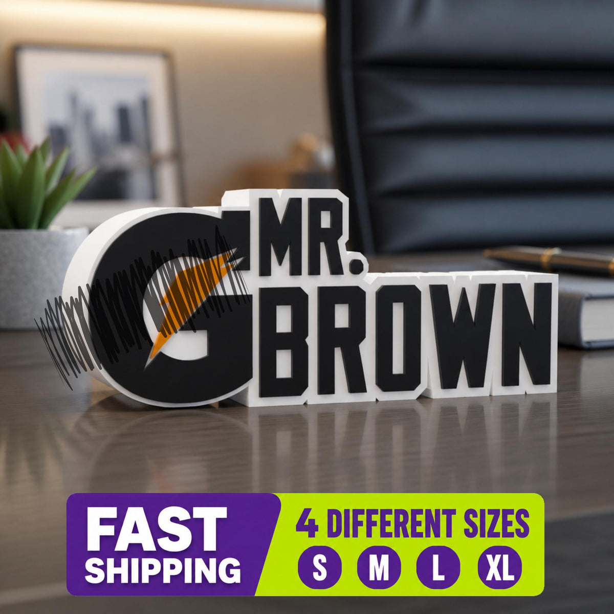 Personalized Gatorade Desk Name Plate