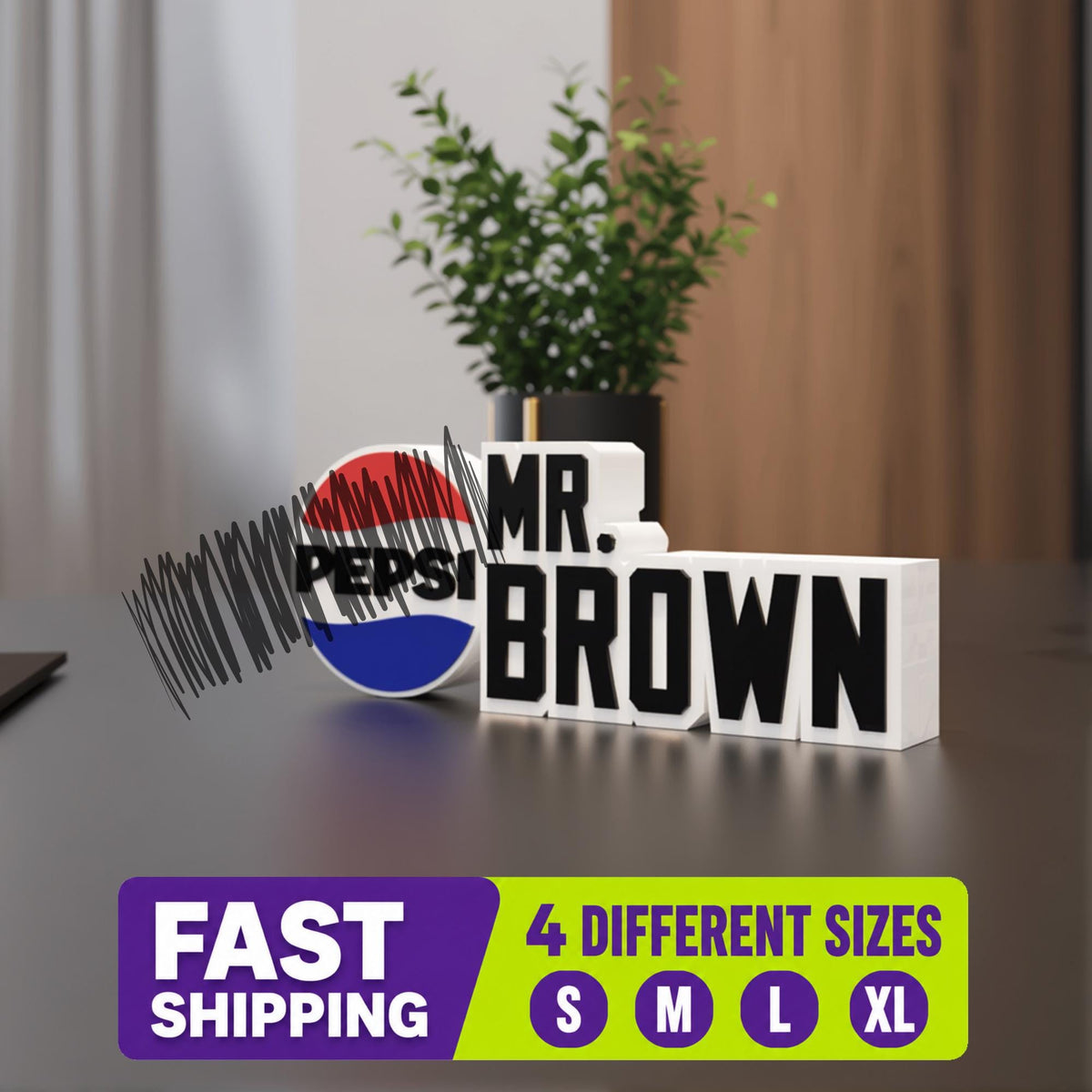 Personalized Pepsi Desk Name Plate