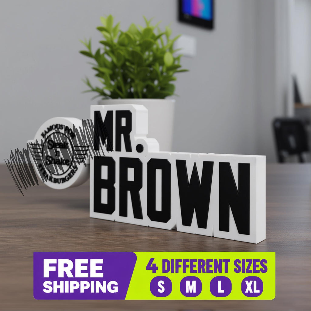 Personalized Steak n’ Shake Desk Name Plate