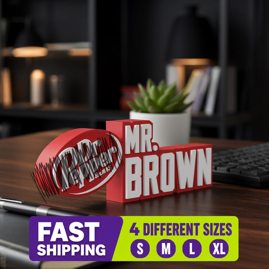 Personalized Dr. Pepper Desk Name Plate