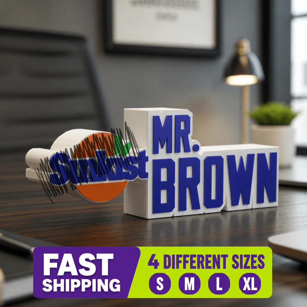 Personalized Sunkist Desk Name Plate