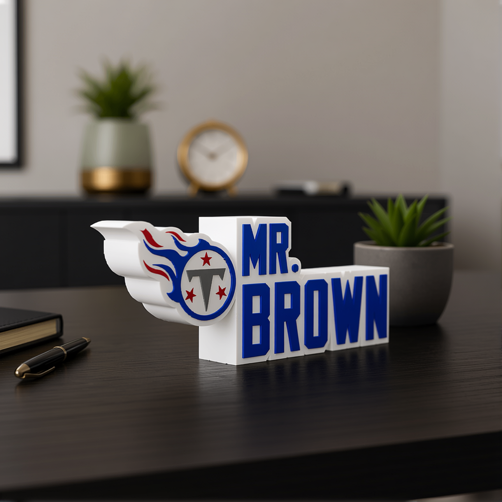 Personalized Tennessee Titans Football Desk Name Plate