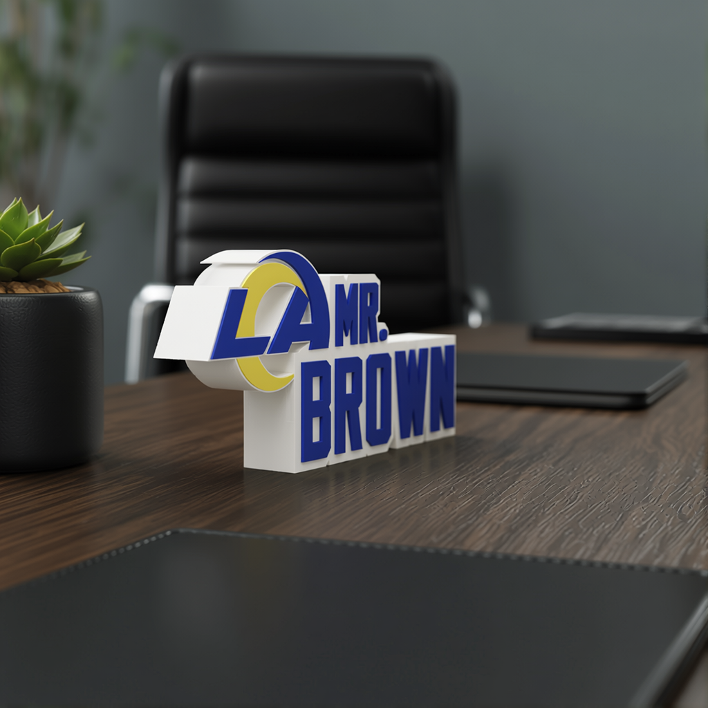 Personalized Los Angeles Rams Football Desk Name Plate