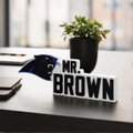 Personalized Carolina Panthers Football Desk Name Plate