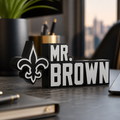 Personalized New Orleans Saints Football Desk Name Plate