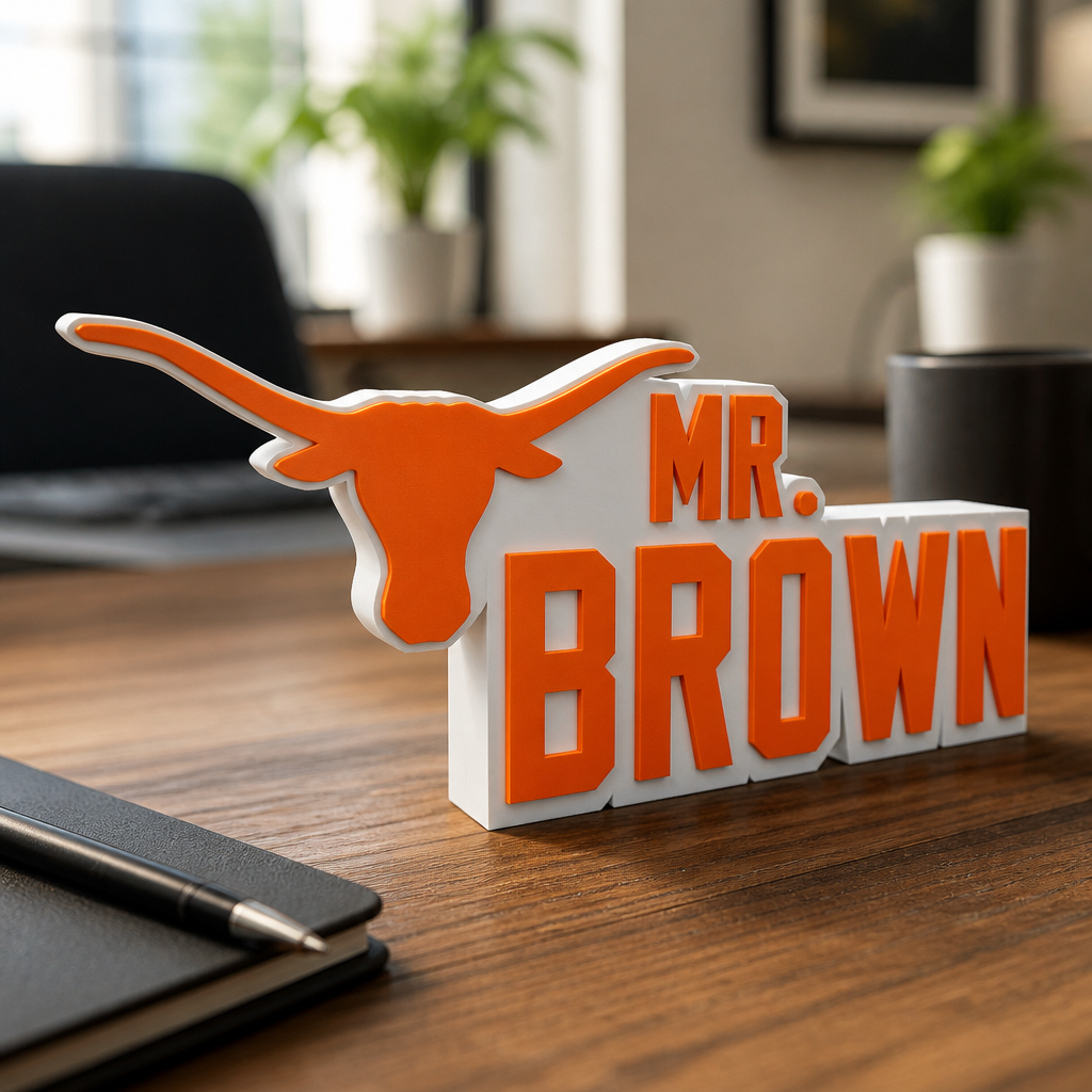 Texas Longhorns Desk Name Plate